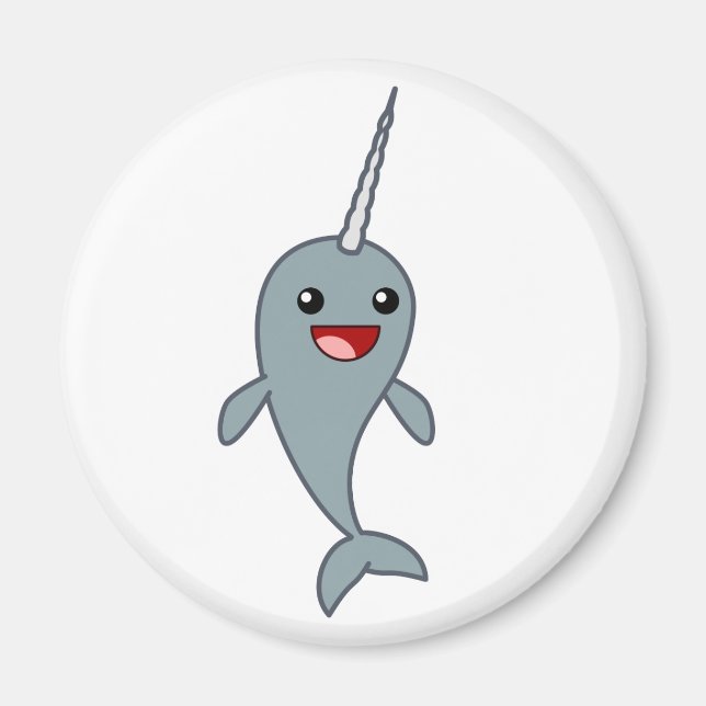Happy Narwhal Magnet (Front)