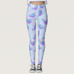 Happy Narwhal Pattern Leggings at Zazzle