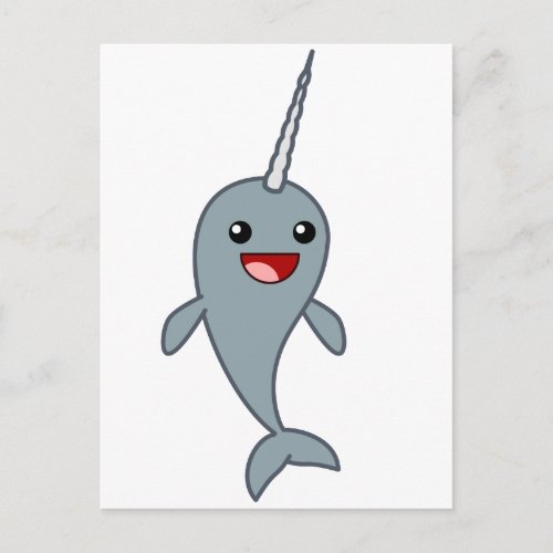 Happy Narwhal Postcard