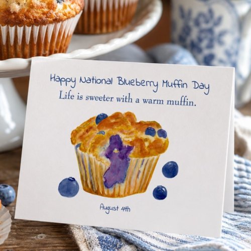 Happy National Blueberry Muffin Day Card