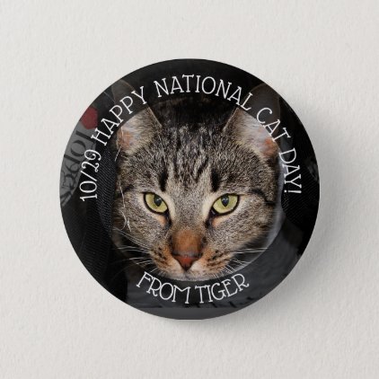 Happy National Cat Day Personalized Button