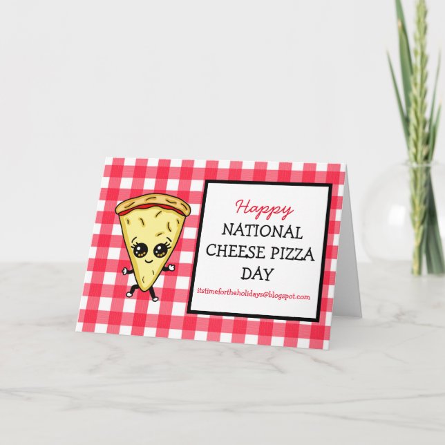 Happy National Cheese Pizza Day September 5th Card (Front)