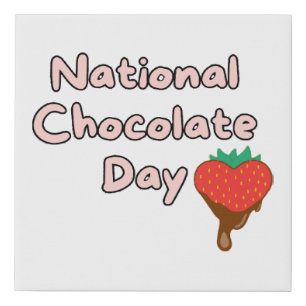 Happy national chocolate day faux canvas print