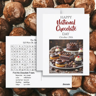Happy National Chocolate Day October 28th Postcard