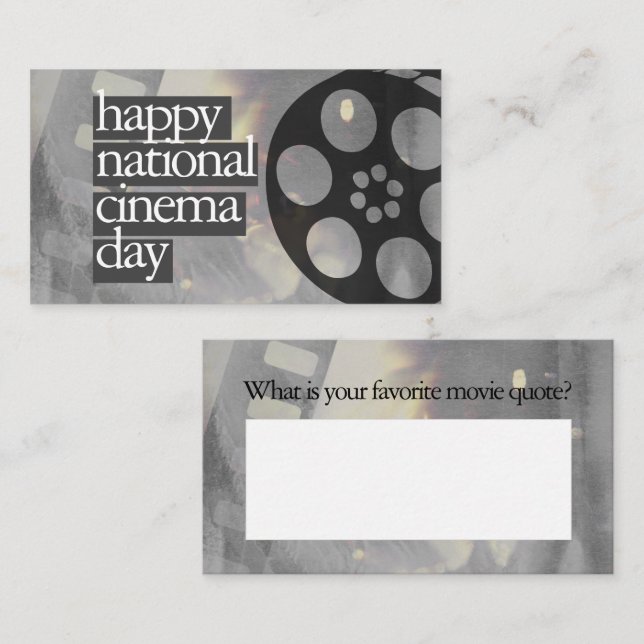 happy national cinema day business card (Front/Back)