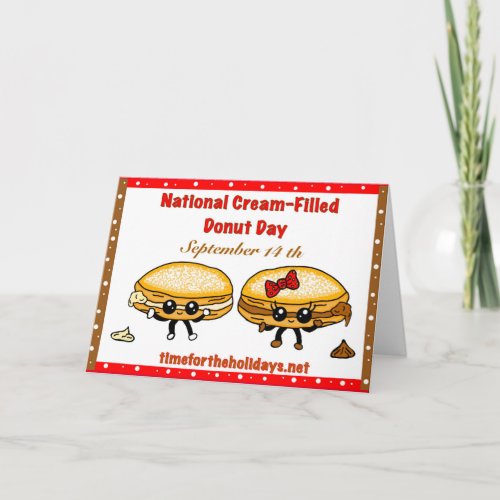 Happy National Cream_Filled Donuts Day _ Sept 14 Card
