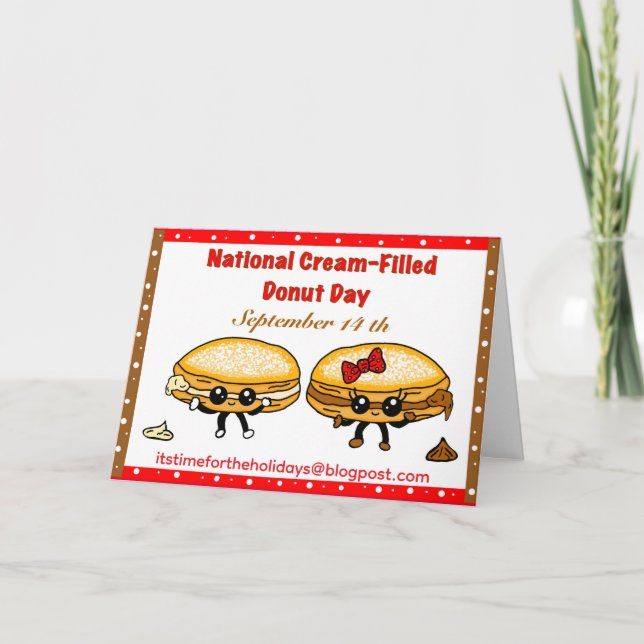 Happy National Cream-Filled Donuts Day - Sept 14 Card (Front)
