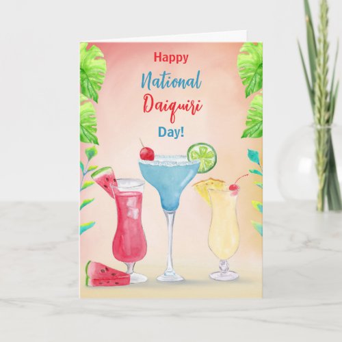 Happy National Daiquiri Day Tropical Drinks Card