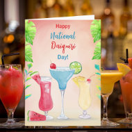 Happy National Daiquiri Day Tropical Drinks Card