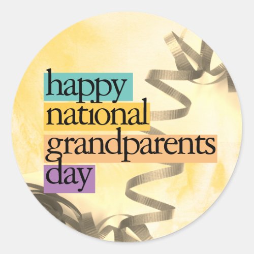 happy national grandparents day classic round sticker