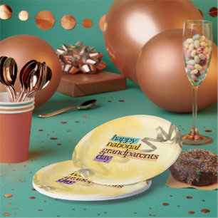 happy national grandparents day paper plates