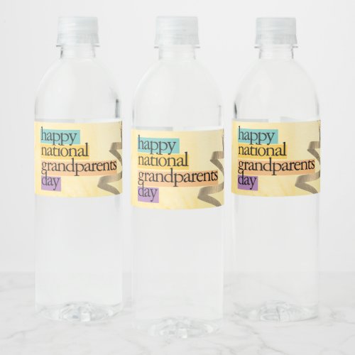 happy national grandparents day  water bottle label