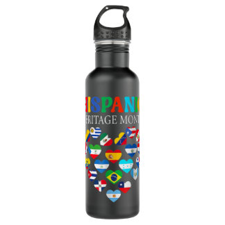 Happy National Hispanic Heritage Month All Countri Stainless Steel Water Bottle