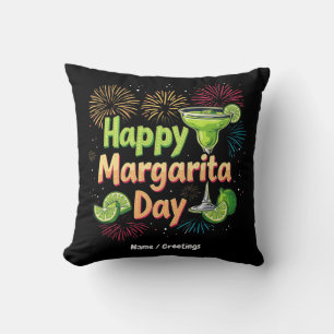 Happy National Margarita Day Celebrations Throw Pillow