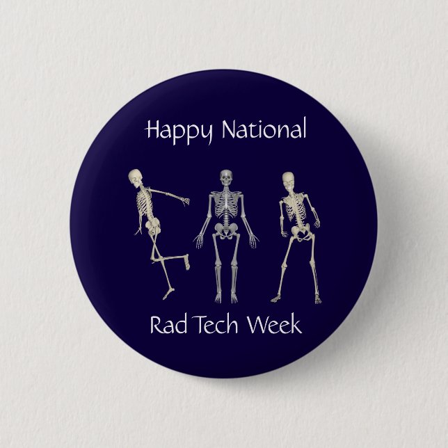 Happy National Rad Tech Week Pinback Button (Front)