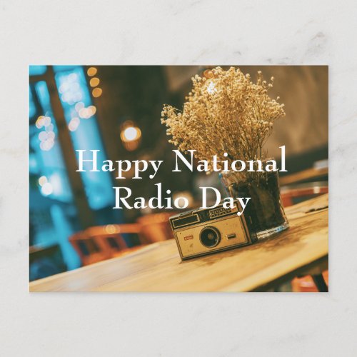 Happy National Radio Day Holiday Postcard