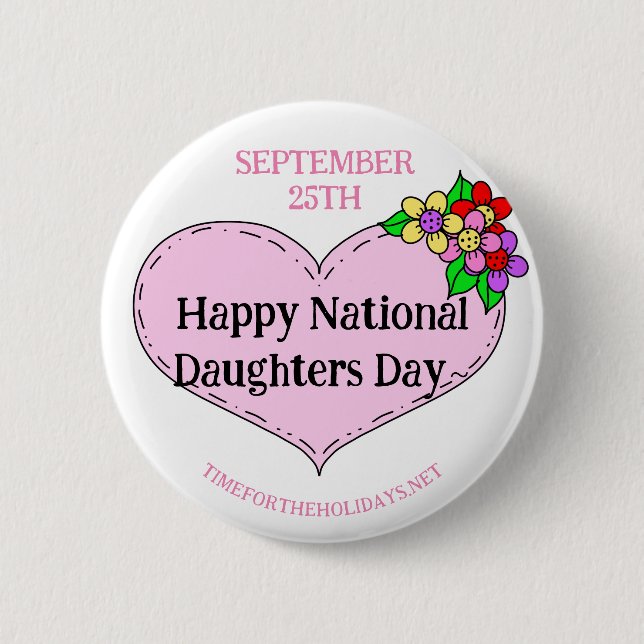 Happy National Sisters Day - September 25th Button (Front)