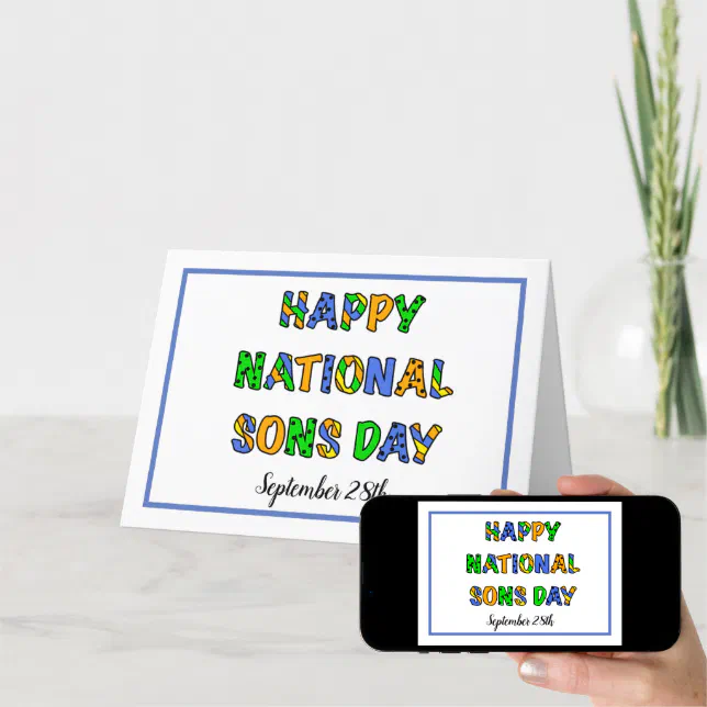 Happy National Sons Day September 28th Card Zazzle Happy National Sons Day September 28th Card Zazzle