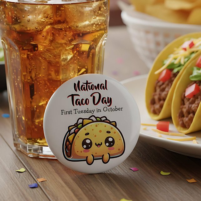 Happy National Taco Day First Tuesday in October Button (Creator Uploaded)