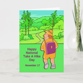 Happy National Take A Hike Day November 17 Card by Everydays_A_Holiday at Zazzle