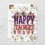 Happy National Teachers Day Floral Appreciation Holiday Postcard