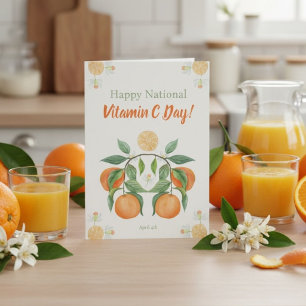 Happy National Vitamin C Day with Orange Blossoms Card
