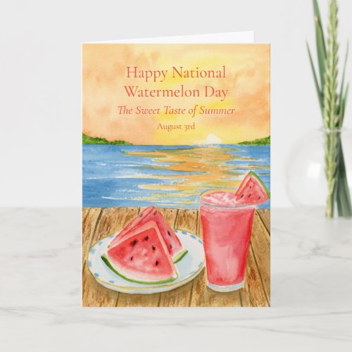 Happy National Watermelon August 3rd Card