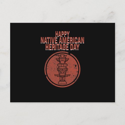 Happy Native American Heritage Day Support Graphic Announcement Postcard