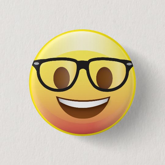 Happy Nerd Glasses Emoji Face Pin 1480