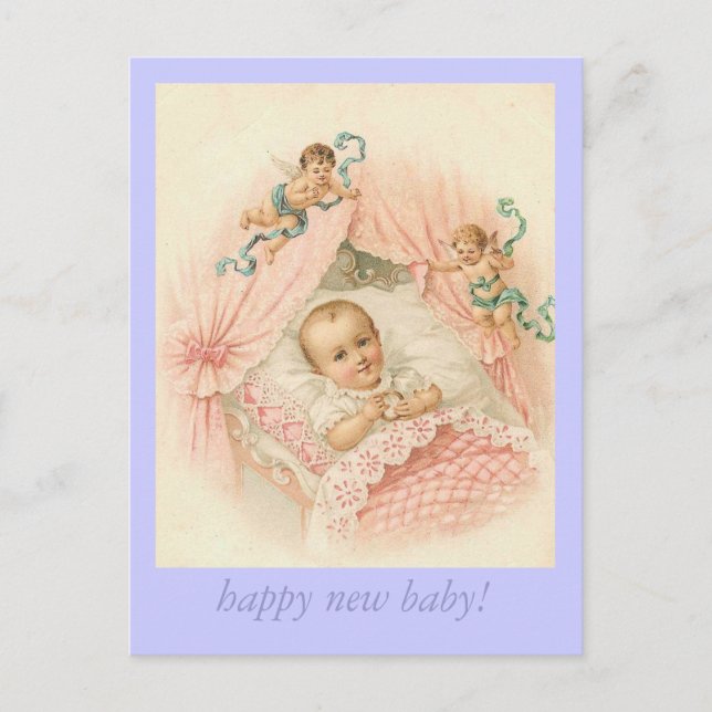 happy new baby! announcement postcard (Front)