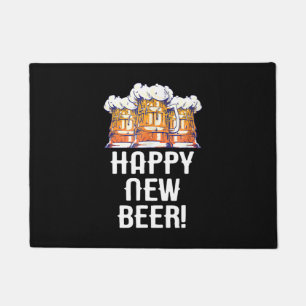 HAPPY NEW BEER! New Year's Eve Party Drinking Doormat