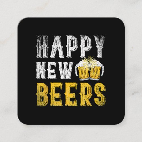 Happy New Beers Party Square Business Card