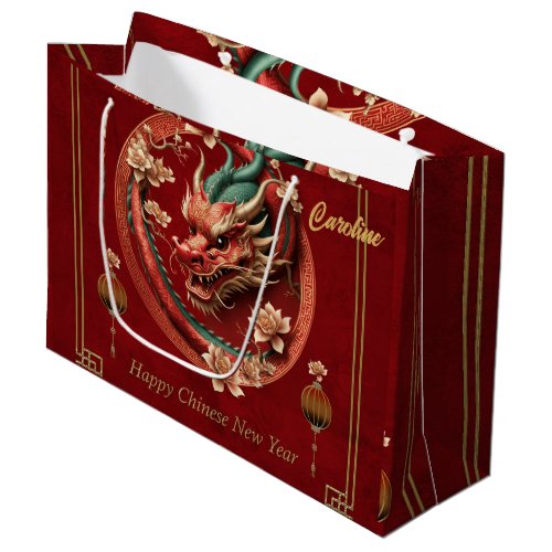 Happy new chinese dragon year large gift bag
