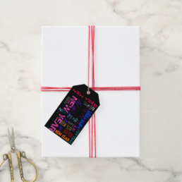 Happy New custom Year Pop Colors Gift Tag
