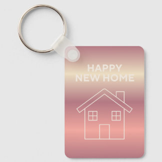 Happy New Home Card - Pink Gradient  Keychain