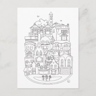 Happy New Home Color in Postcard