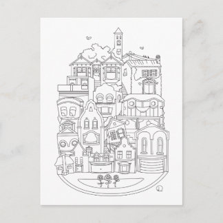 Happy New Home Color in Postcard