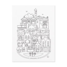 Happy New Home Color in Postcard