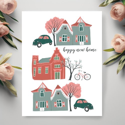 Happy New Home Congratulations Housewarming Cute  Postcard