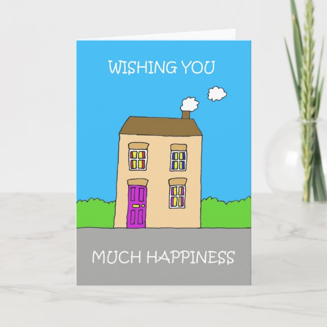 Happy New Home Fun Cartoon House Announcement (Front)