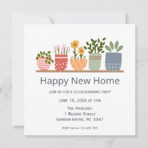 Happy New Home Housewarming Flower Garden