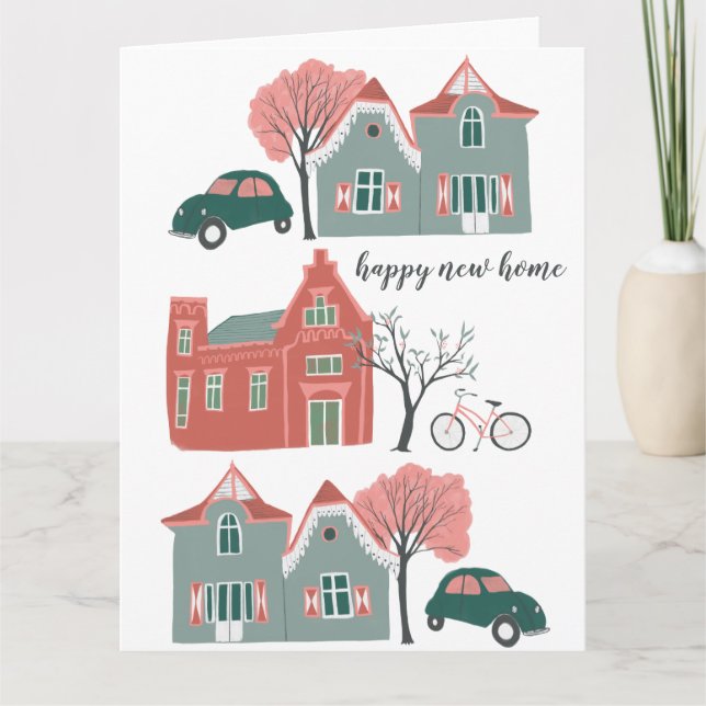 Happy New Home illustrated card (Front)