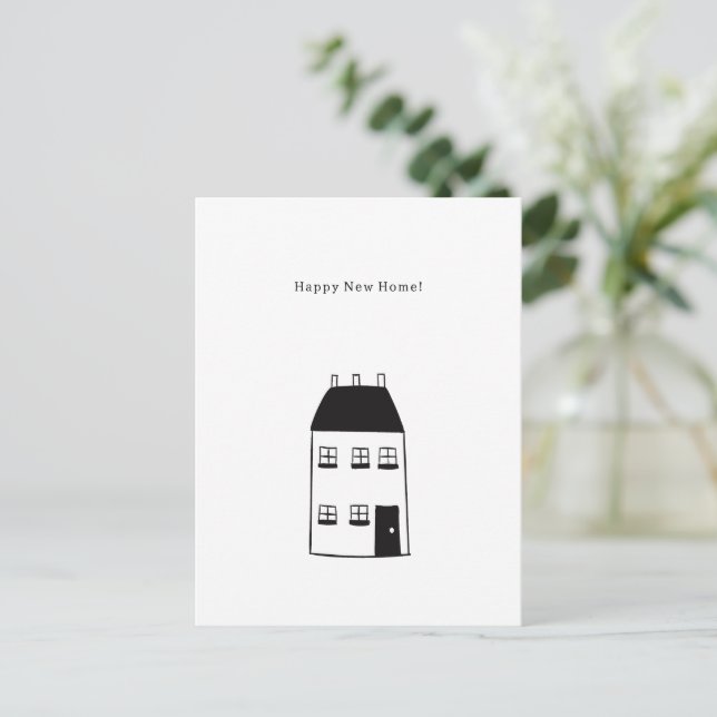 Happy New Home Quote House Illustration Card (Standing Front)
