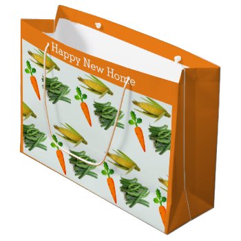Happy New Home Vegetable Housewarming  Large Gift Bag by Susang6 at Zazzle