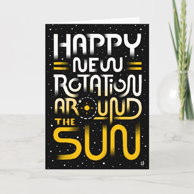 Happy New Rotation Around The Sun Holiday Card (Front)