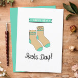 Happy New Socks Day! Whimsy Socks Father's Day<br><div class="desc">Show your dad just how much you love him this Father's day with this trendy custom greeting card. Easily add your personal message to the back using the "personalize this template" box.</div>