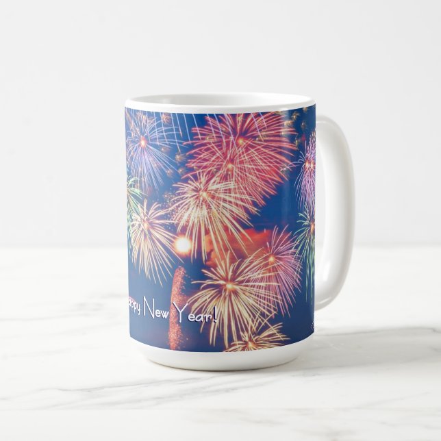 happy new year 新年の花火 お祝い☆ coffee mug (Front Right)