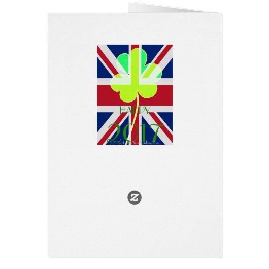 Happy New Year 2017 Irish Shamrock UK Flag Funny (Back)