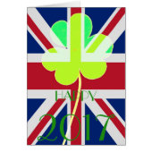 Happy New Year 2017 Irish Shamrock UK Flag Funny (Front)