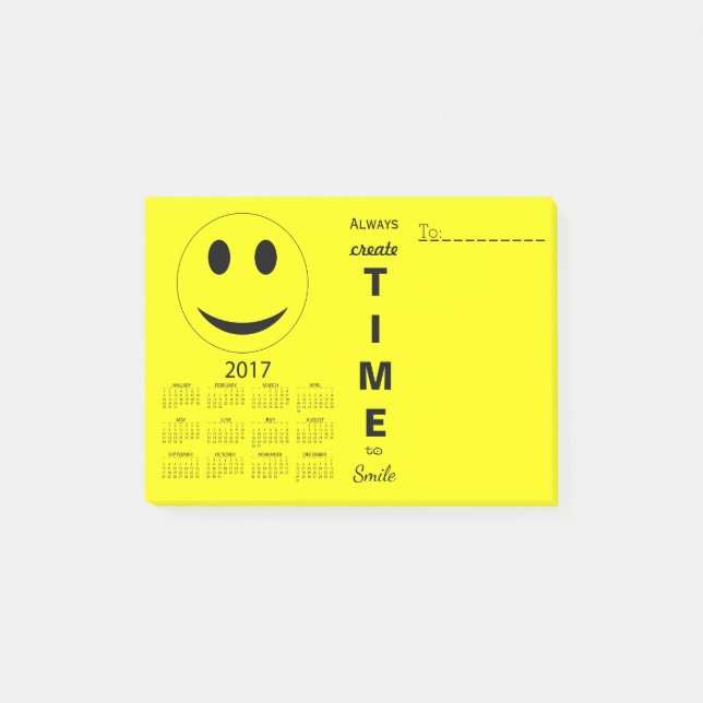 Happy New Year 2017 Motivational Calendar Post-it Notes (Front)